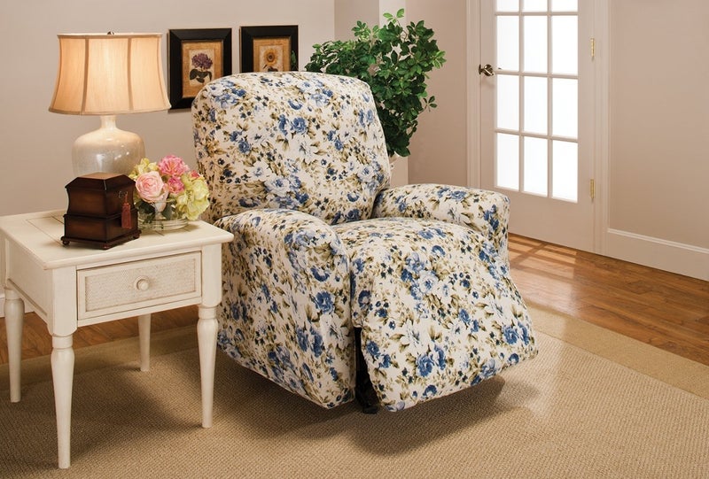 Madison - JER-LGRECL-BLFL Jersey Large Recliner Slipcover, Blue